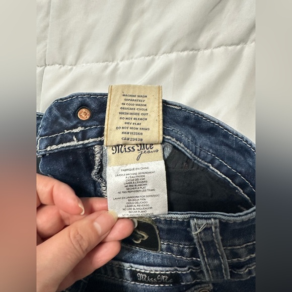 Miss Me Bootcut Mid Rise Stretch Embroidered Studded Jeans Blue Medium Wash 27 - Picture 13 of 13